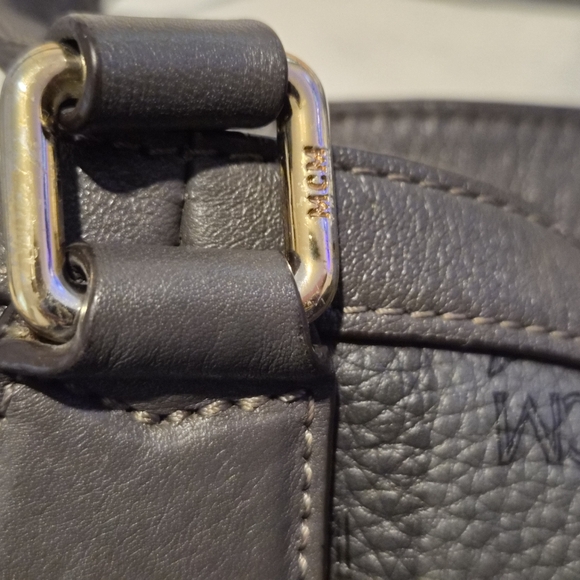 MCM Dark Gray Monogram Shoulder Bag - Picture 2 of 13